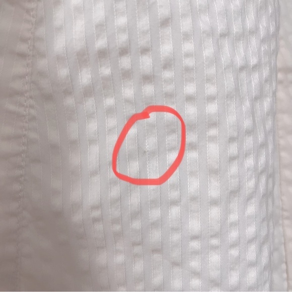 H&M Pale Pink Seersucker Cap Sleeve Pin Tuck Front Belted Shirt Dress Size Small - Picture 5 of 7